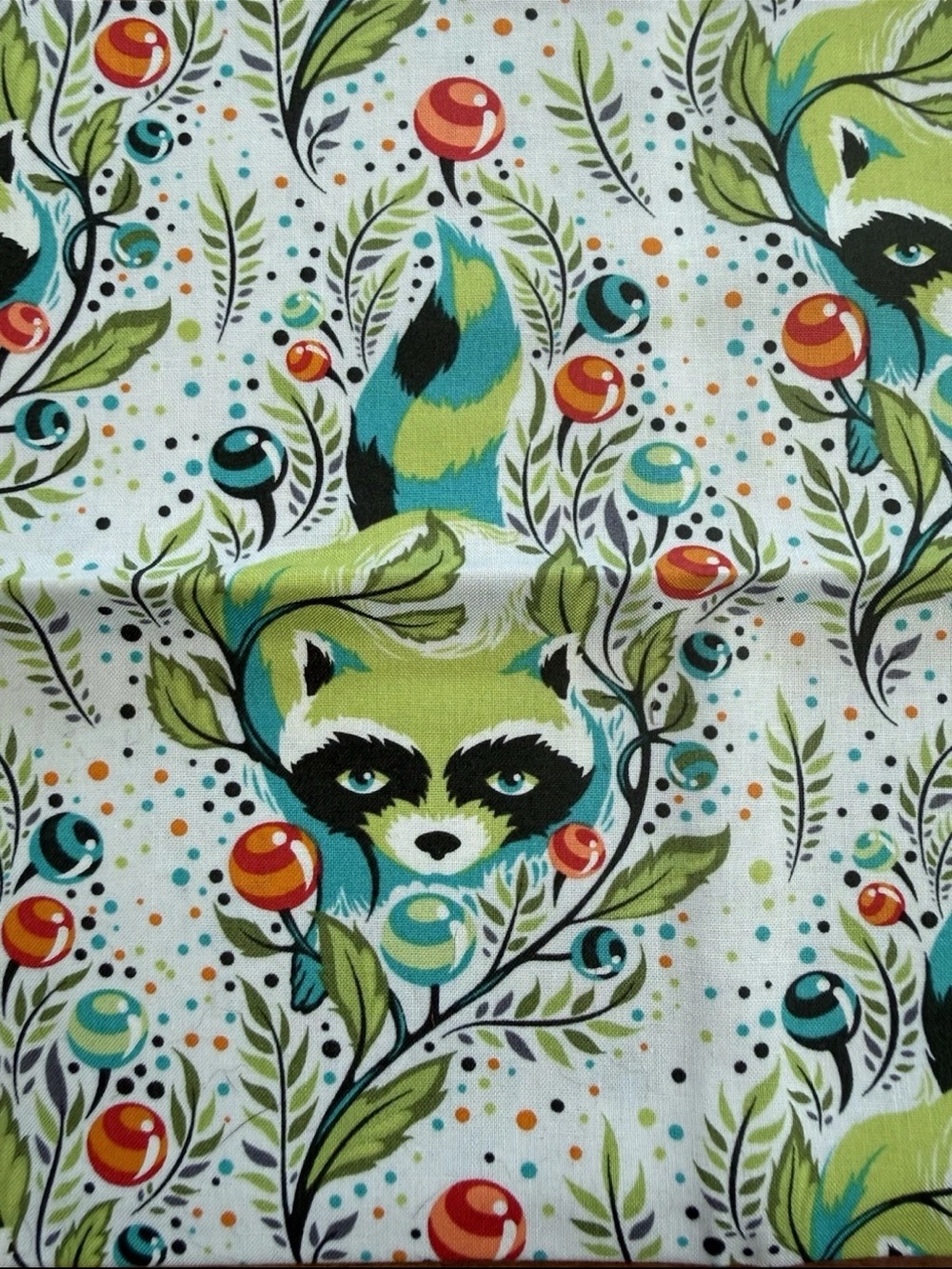 Tula Pink All Stars Racoon Agave Quilting Cotton Fat Quarter 18"x22" Fabric